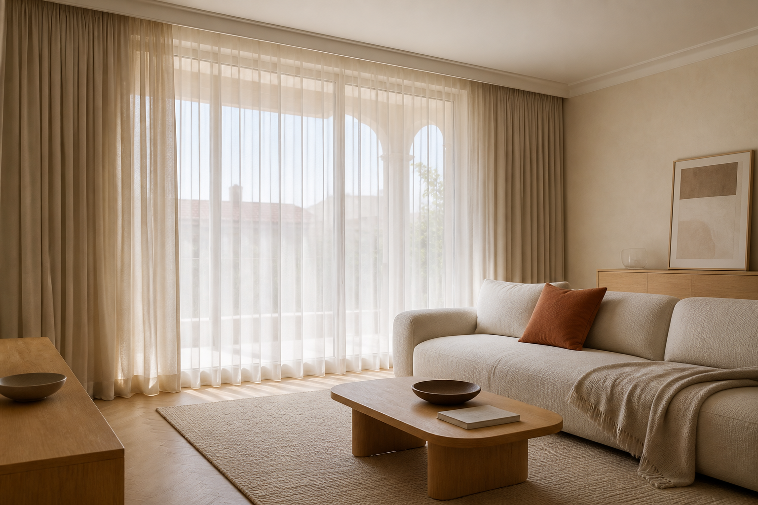 Warm residential window furnishing inspiration